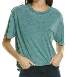 Free People We The Free Teal Short Sleeve Pocket Vella Tee